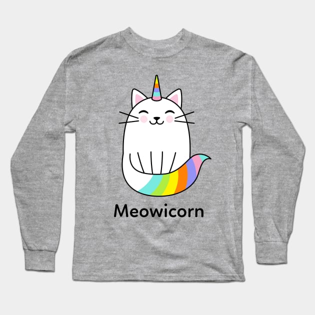 Cat Unicorn Cute Long Sleeve T-Shirt by Tip Top Tee's